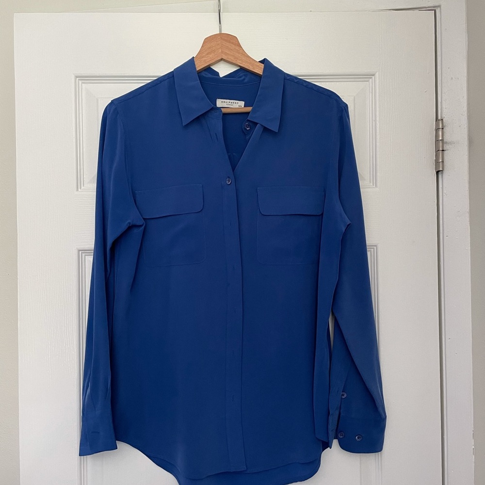 Equipment Essential Silk Blouse Blue